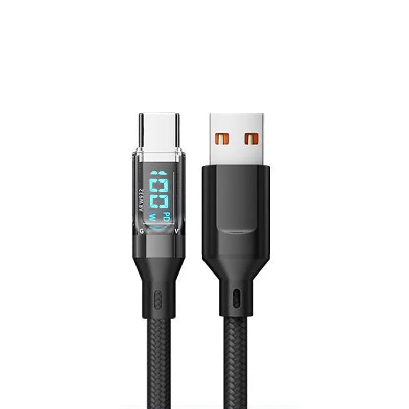Fast Charging Cable with LCD Watt Display