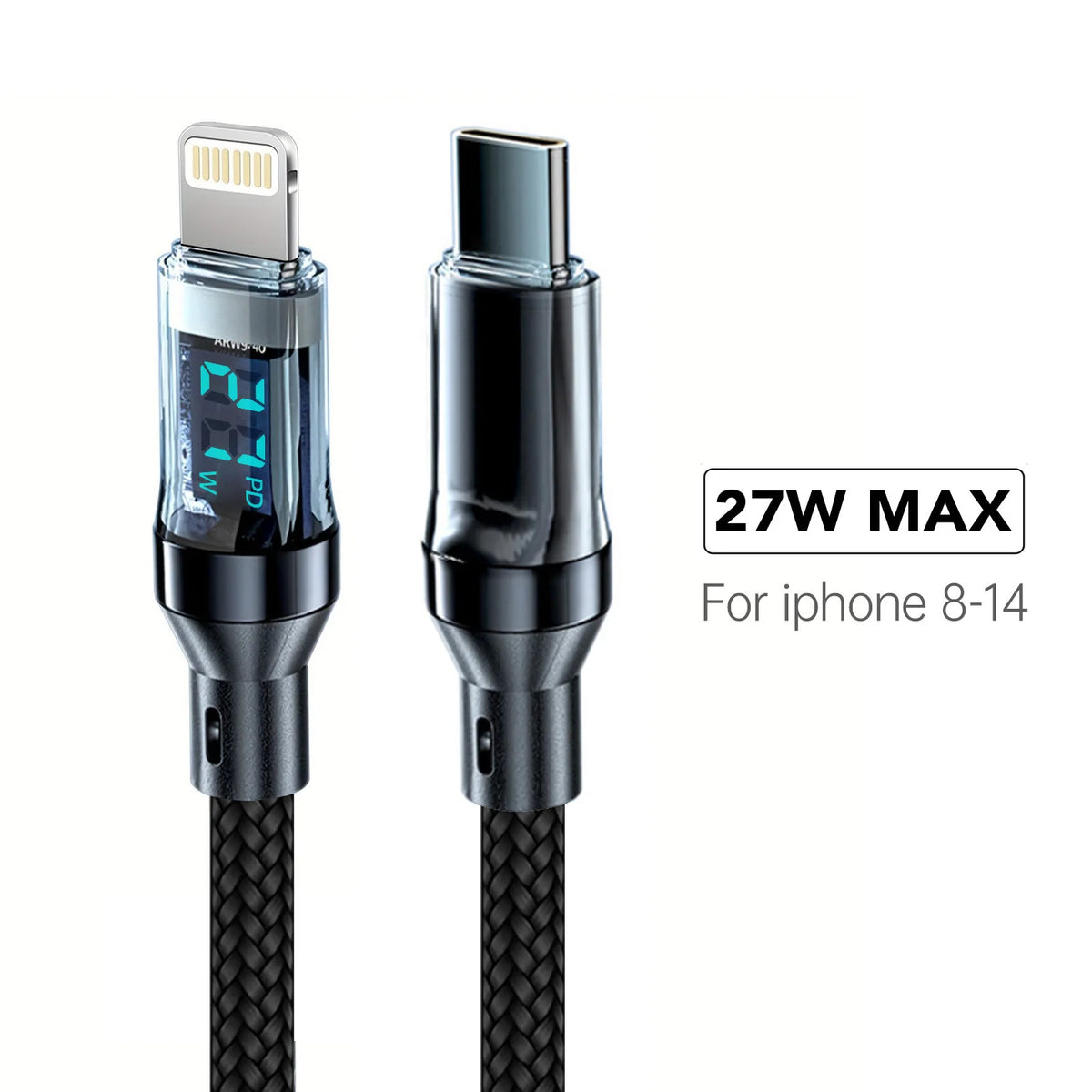 Fast Charging Cable with LCD Watt Display