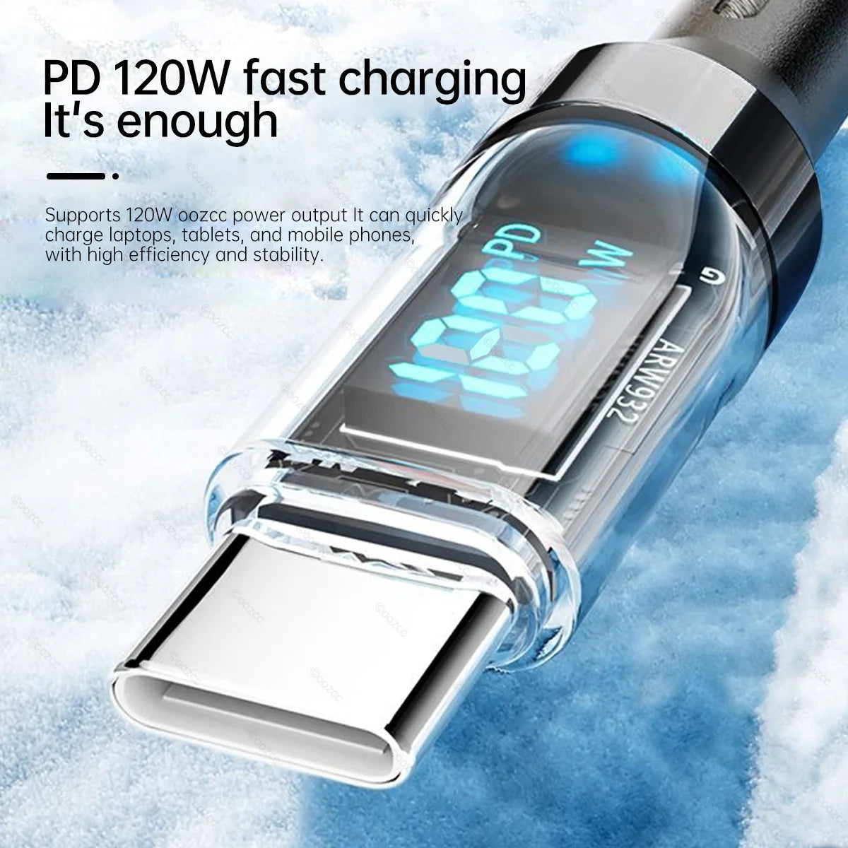 Fast Charging Cable with LCD Watt Display