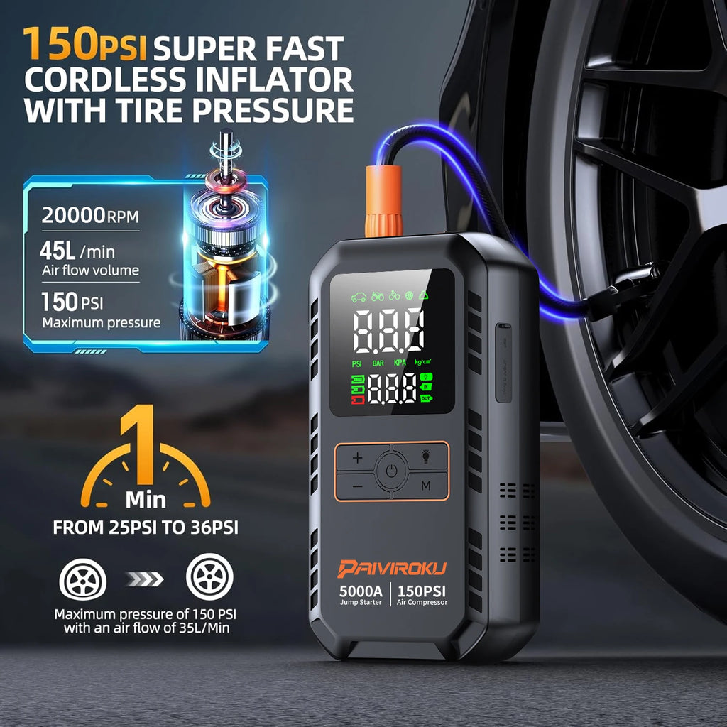 TrailModo 4-in-1 Jump Starter & Air Compressor